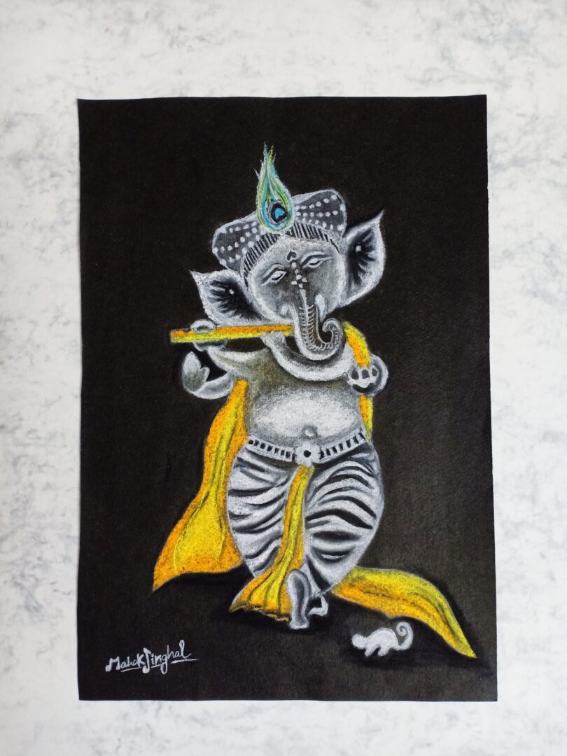 Buy Ganesh Ji Water Colour Painting on Canvas by Zenny Art Works. Online at  Low Prices in India - Amazon.in